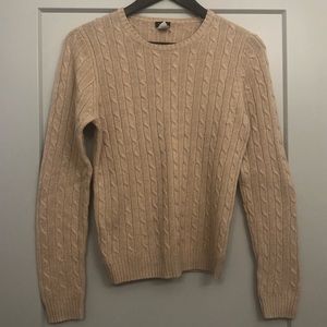 J. Crew Factory Cable Knit Sweater in Tan